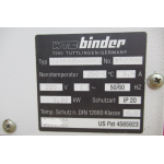 WTB Binder droogoven. Maximale bedrijfstemperatuur van 250°C. USED.